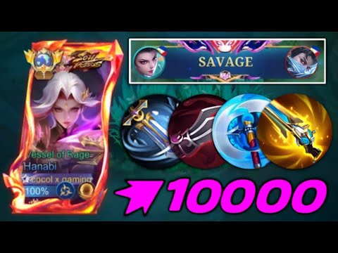 TOP GLOBAL HANABI BEST BURST CRIT DAMAGE BUILD 1 HIT 2025!!💀 (op build) - Mobile Legends
