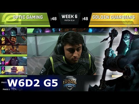 OpTic Gaming vs Golden Guardians | Week 6 Day 2 S8 NA LCS Summer 2018 | OPT vs GGS W6D2