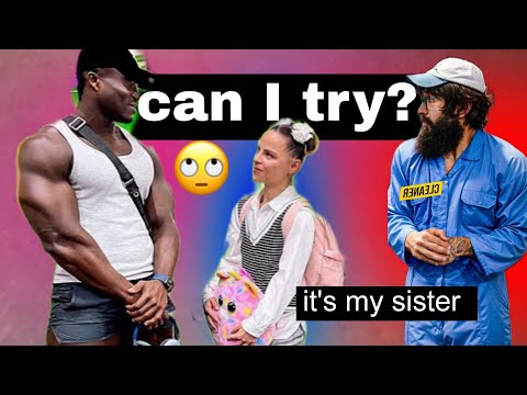 Anatoly sister Take on bodybuilder completely shock 😧😲//Anatoly gym prank 