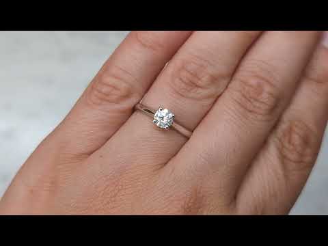 Timeless 14K White Gold Engagement Ring with 0.5ct Round Lab Diamond  | 4-Prong Solitaire Rings