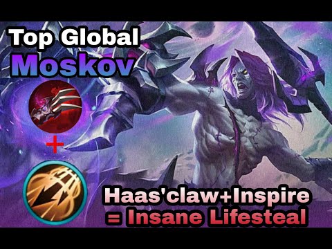 TOP GLOBAL MOSKOV BUILD TUTORIALL!SOLO RANK  MYTHIC!INSANE LIFESTEAL!MOSKOV SPELLI NSPIRE!