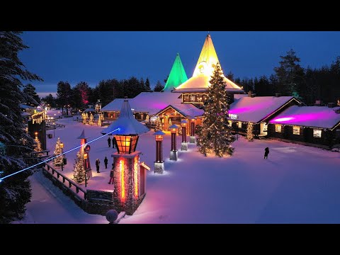 Joulupukki video 🎅 Joulupukin Pajakylä Joulun alla: Napapiiri Rovaniemi Lappi Korvatunturi
