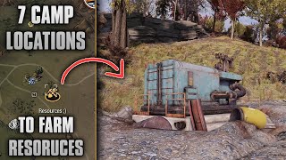 7 CAMP LOCATIONS With RESOURCE EXTRACTORS YOU NEED TO USE - Fallout 76 Resource Farming Locations