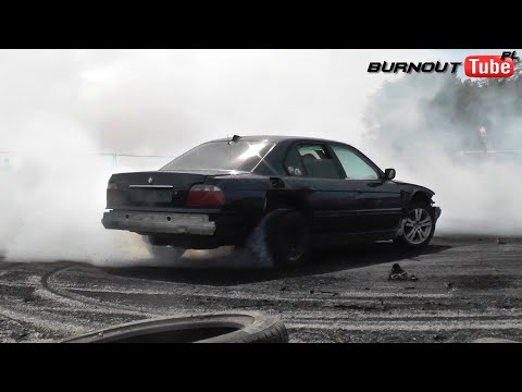 "JONY" BMW E38 730 V8 4th gear burnout - XXIII Ogólnopolski Zlot BMW Toruń 2021