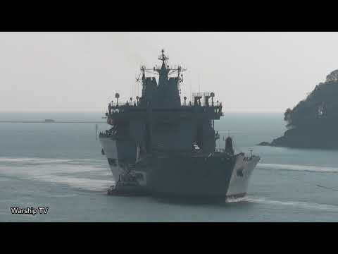 RFA WAVE KNIGHT A389 ENTERING DEVONPORT NAVAL BASE AT MOUNT WISE - 8th March 2021