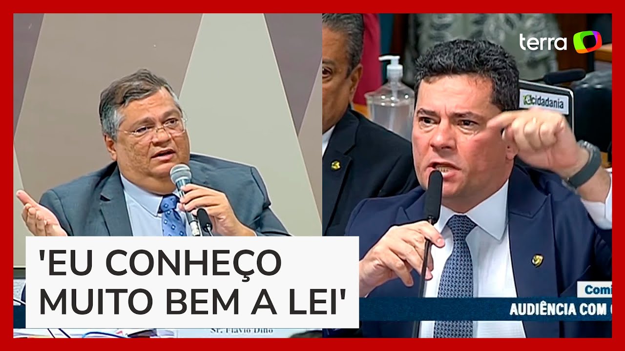 Flávio Dino e Sergio Moro batem boca em comissão no Senado: 'Não aceito deboche'