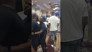 Z-Ro checks hater at the boxing event.