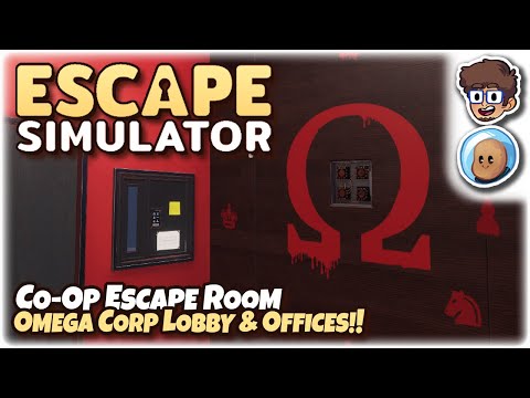 CO-OP ESCAPE ROOM, OMEGA CORP LOBBY & OFFICES!! | Let's Play Escape Simulator | ft. @orbitalpotato