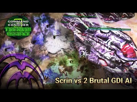 Scrin vs 2 GDI Brutal AI - Tiberium Essence Mod [Tiberium Wars]