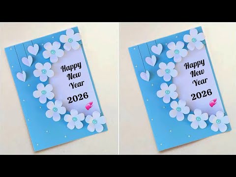 Easy & Beautiful Happy New Year Greeting Card 2026/ How To Make New Year Card/ Handmade Card Easy
