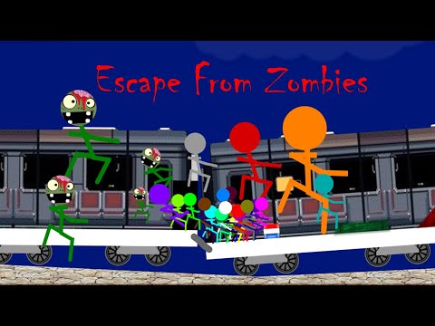 marble race  :  Zombie Escape  - The Train   - Survival Marble Race In Algodoo