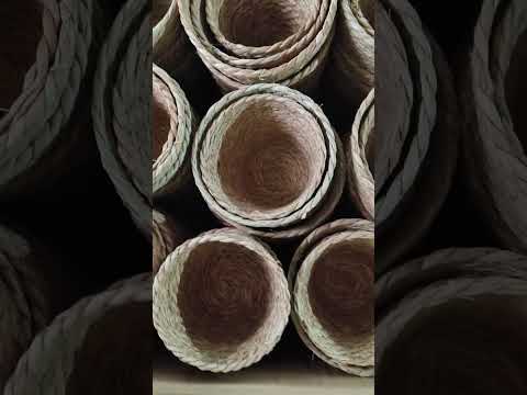 Set of 3 Straw Woven Baskets for Flowers