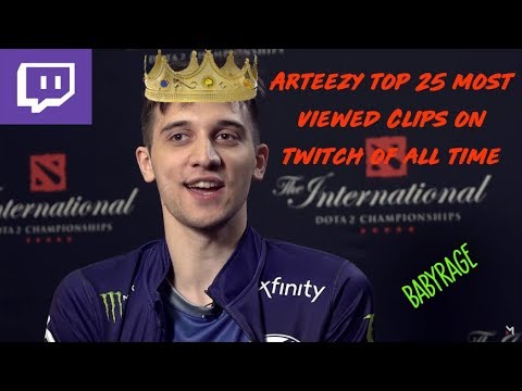 Arteezy's top 25 most viewed Clips on twitch of all time