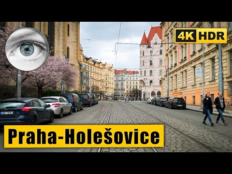 Prague Walking Tour of Holešovice-Bubny neighborhood 🇨🇿 Czech Republic 4k HDR ASMR
