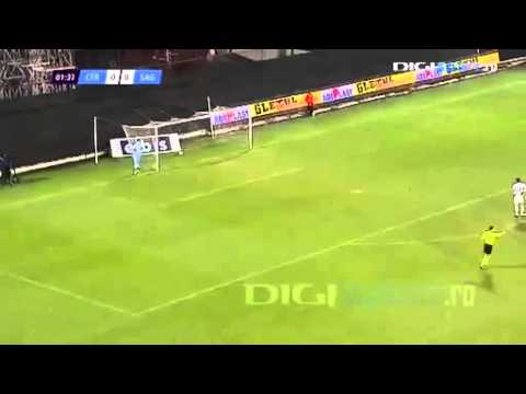 Damjan Dokovic 50 yard goal for CFR Cluj seconds after a tea