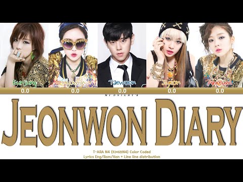 T-ARA N4 ft Taewoon – ‘Jeonwon Diary (전원일기)’ Lyrics 가사 + Line Distribution (Color Coded Han/Rom/Eng)