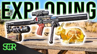 How Lethal is a MAGDUMP of EXPLODING PELLETS vs BALLISTIC GEL RABBIT 🐇
