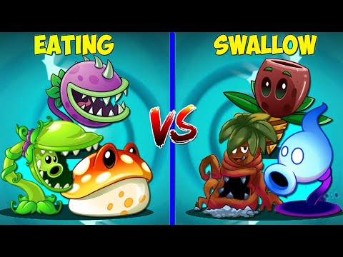Team EAT vs SWALLOW Plants - Who Will Win? - PvZ 2 Team Plant Vs Team Plant