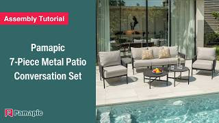 [Assembly Tutorial] Pamapic 7-Piece Metal Patio Conversation Set | Step-by-Step Setup Guide