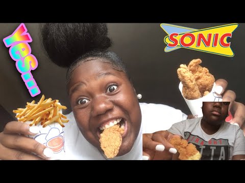 SONIC Chicken Tenders And French fries|MUKBANG EATING...