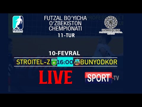 Futzal. O'zbekiston chempionati. 11-tur. STROITEL Z - BUNYODKOR #Sport​ #LIVE