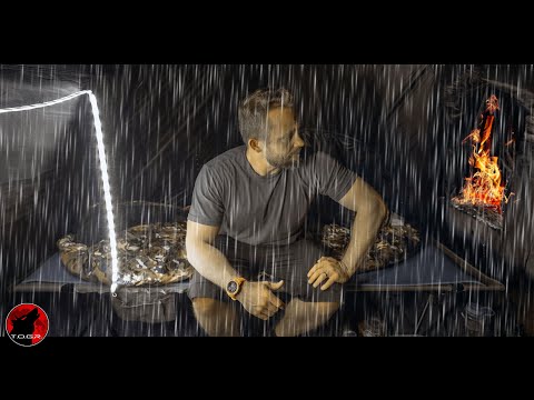 Strong Storm Camping - Heavy Rain - Thick Fog - Mountain Cot Camping Adventure