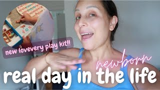 REAL DAY IN THE LIFE OF WITH A NEWBORN | home demo starts & lovevery unboxing
