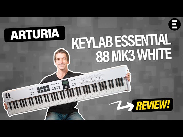 Vídeo relacionado con Arturia KeyLab Essential 88 mk3 Teclado Controlador MIDI Universal para Producción Musical - Software Pro, 88 Teclas, 9 Codificadores, 9 Faders, Ruedas de Modulación/Bend y 8 Pads - Negro