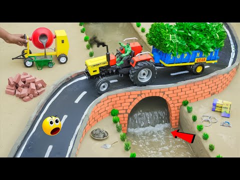 DIY Mini Tractor Bridge Build & Sudden Collapse 😱 | Secret Underground Water Tank | Top Mini Gear