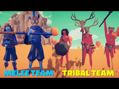TRIBAL TEAM vs MELEE TEAM - Totally Accurate Battle Simulator | TABS
