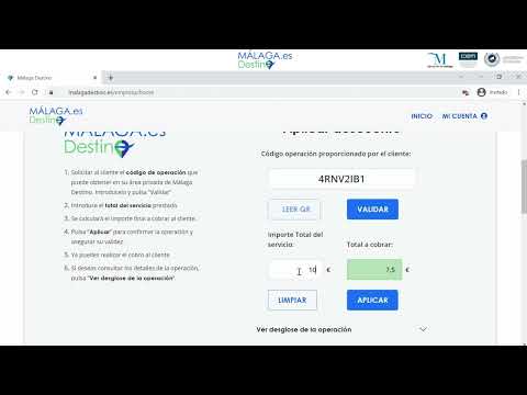 1 pildora formativa del programa Mlaga Destino: acceso a plataforma y validacin de transacciones