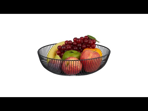 Schwarze Obstschale aus Metall Schwarz - Eisen - 28 x 8 x 28 cm