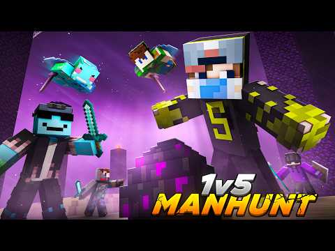 1 VS 5 Speedrunner VS Hunter FINALE Rematch | Minecraft Manhunt