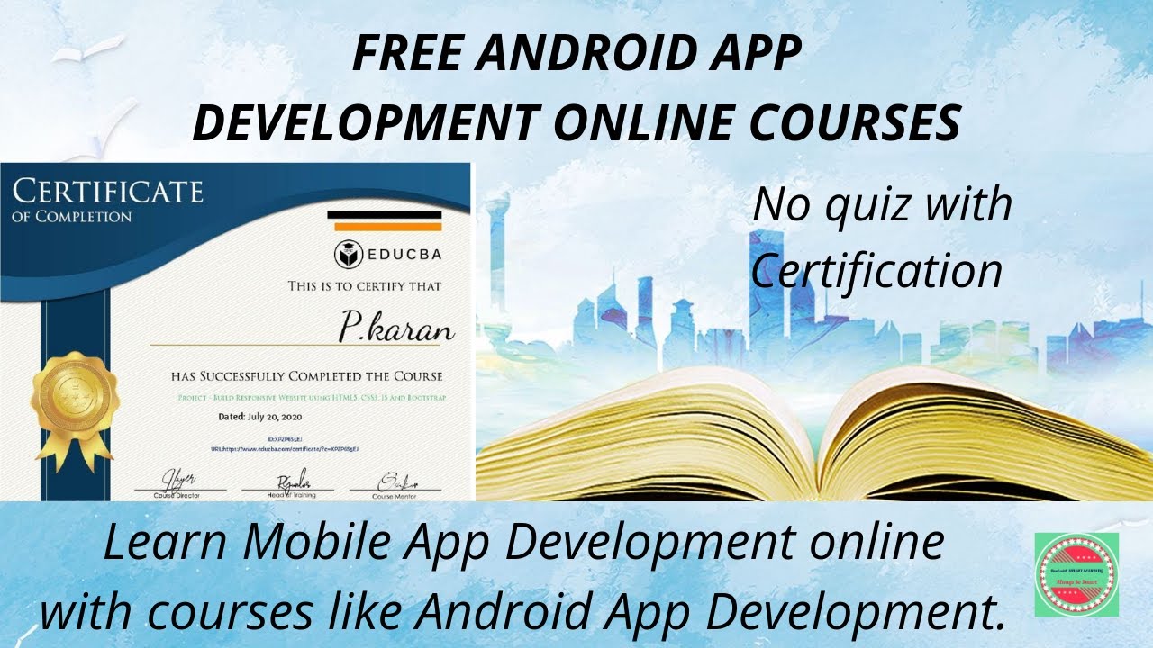 Free Android App Development Course | Educba Certification | Courses for all students