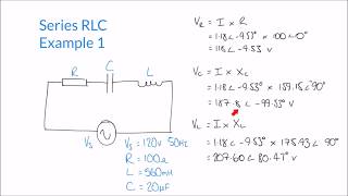 Calculating Impedance, Supply Current and Voltages in Series RLC Circuit