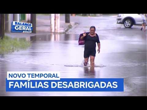 Novo temporal em Peruíbe (SP) deixa mais famílias desabrigadas