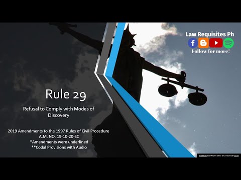 Rule 29 of the 2019 Revised Civil Procedure, Rules of Court, (A.M. NO. 19-10-20-SC) |Codal and Audio