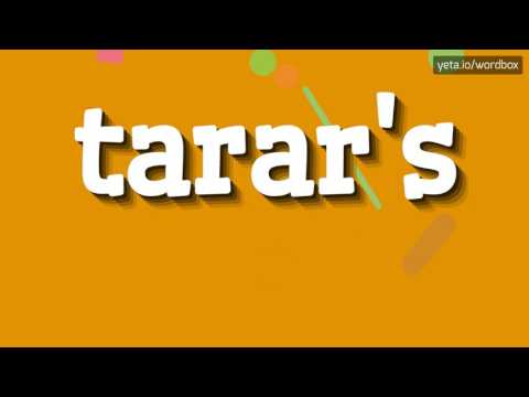 TARAR'S - HOW TO PRONOUNCE IT!?