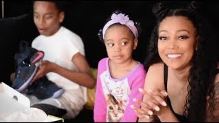 Singer Monica Brown hangs out with her children
