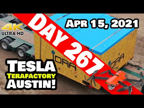 Tesla Gigafactory Austin 4K  Day 267 - 4/15/21 - Terafactory Texas - GIGA PRESS #2 AT GIGA TEXAS!