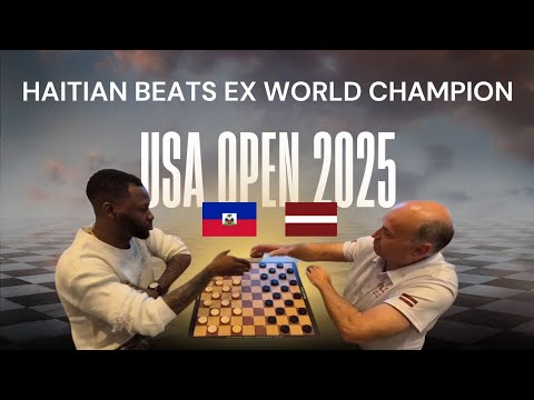 Ex-world champion Guntis Valneris gets beaten by Haitian grandmaster Makendy Saint-Juste 