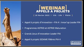 [REPLAY] Webinar appels a projets – Février 2022