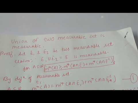 Union of two  Measurable set is measurable