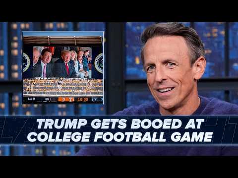 Trump Gets Booed at College Football Game, Tells Reporters U.S. Has "Best Poverty Numbers"