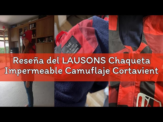 Vídeo relacionado con LAUSONS Chaqueta Impermeable Niño - Chubasquero Camuflaje con Capucha - Cortavientos con Forro Polar para Niños Verde militar 12-13 años / 160cm