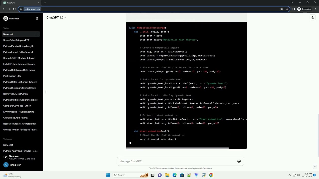 Dynamically Updating Text outside Matplotlib Python