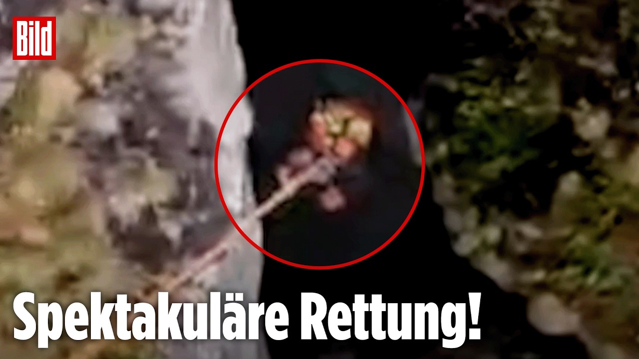 SCHWEIZER ALPEN: Drei Menschen sitzen in Felsschlucht fest! Der Retter wagt das Unglaubliche ...
