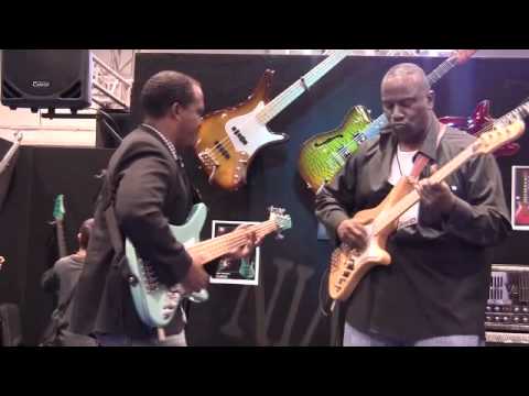 Slap-bass show-down: 4-string Sekou Bunch vs 5-string Darryl WIlliams at NAMM '11