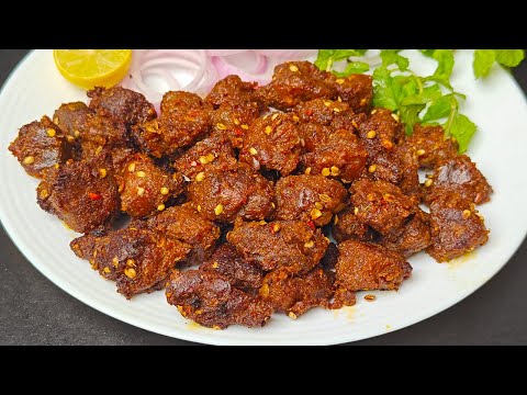Chatkhara Mutton Boti Fry | Masala Mutton Fry Recipe | Quick Mutton Starter Recipe