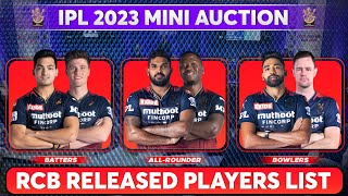 RCB Released Players List For IPL 2023 | Royal Challengers Bangalore RCB Released Players List 2023